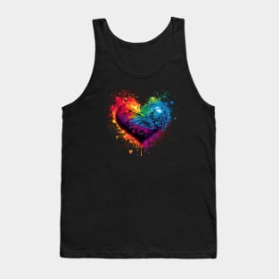 Heart with splatters in neon colors Tank Top